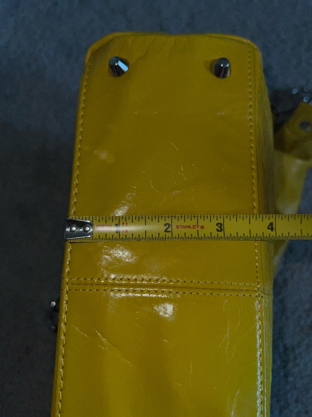 HOBO International Shoulder Bag Citrus Yellow Leather Outside Pocket Zip Closure - Picture 12 of 16